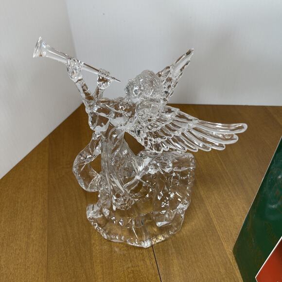 Holiday Treasures Vintage Acrylic Angel Tree Topper Clear Trumpet Table Decor - Picture 6 of 10